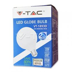 Bombilla LED 10W Е27 G95 Termoplastico Blanco natural 4000K V-TAC