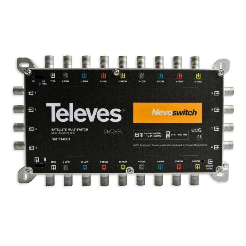 Multiswitches 9x9x8 F Terminal/Cascade - Nevoswitch Televes