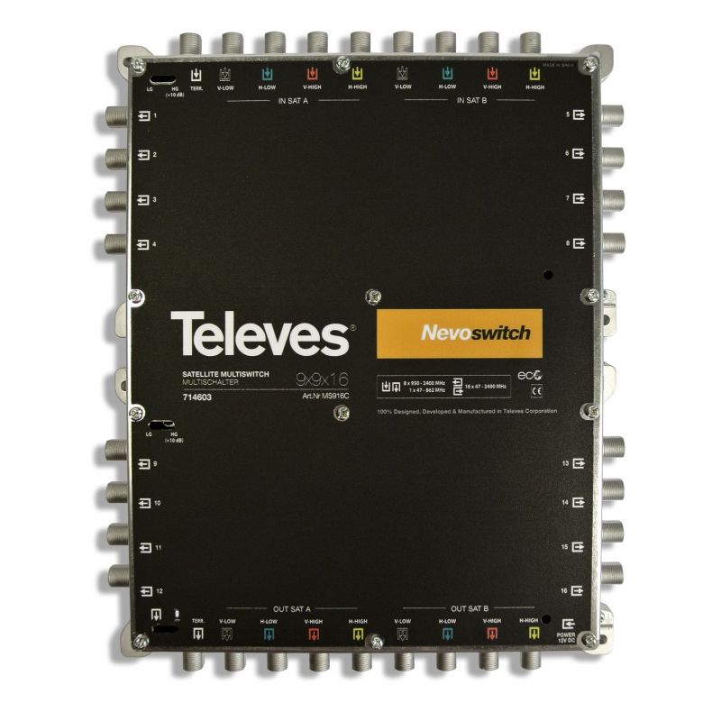 Multiswitch 9x9x16 F Terminal/Cascada - Nevoswitch Televes