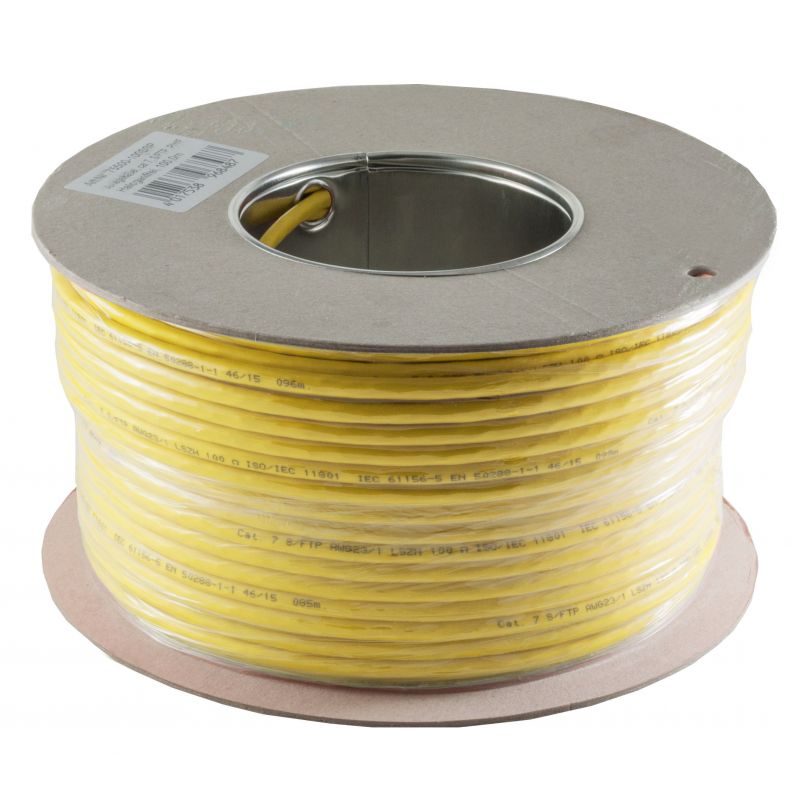 Network cable coil RJ45 100m. Cat8 (Cat7a+) SFTP PIMF LSZH 1200MHz Yellow