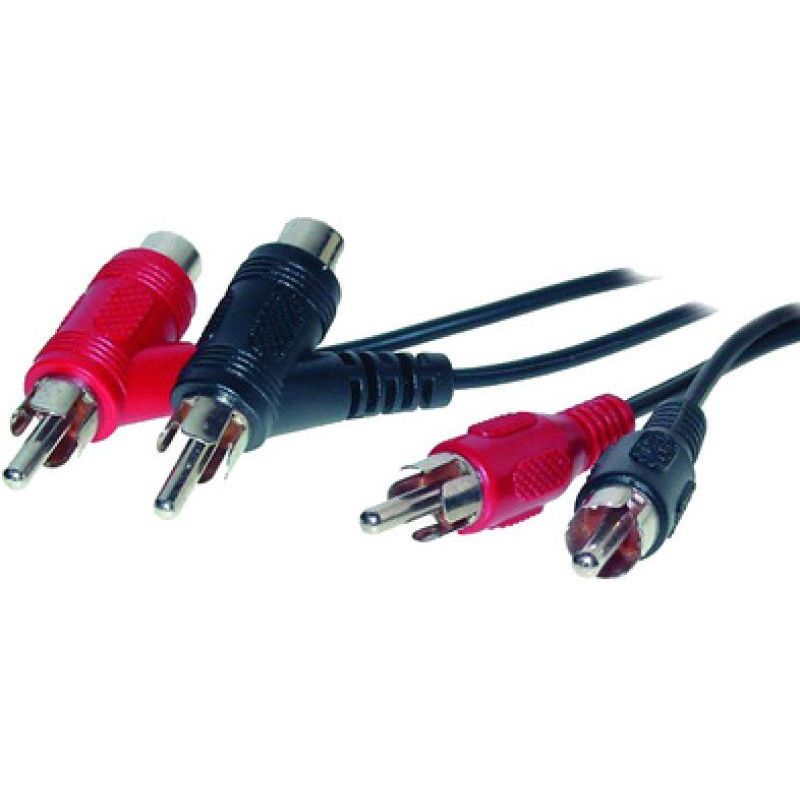 Câble audio, 2 fiches RCA mâle/femelle - 2 fiches RCA mâle 1.5m