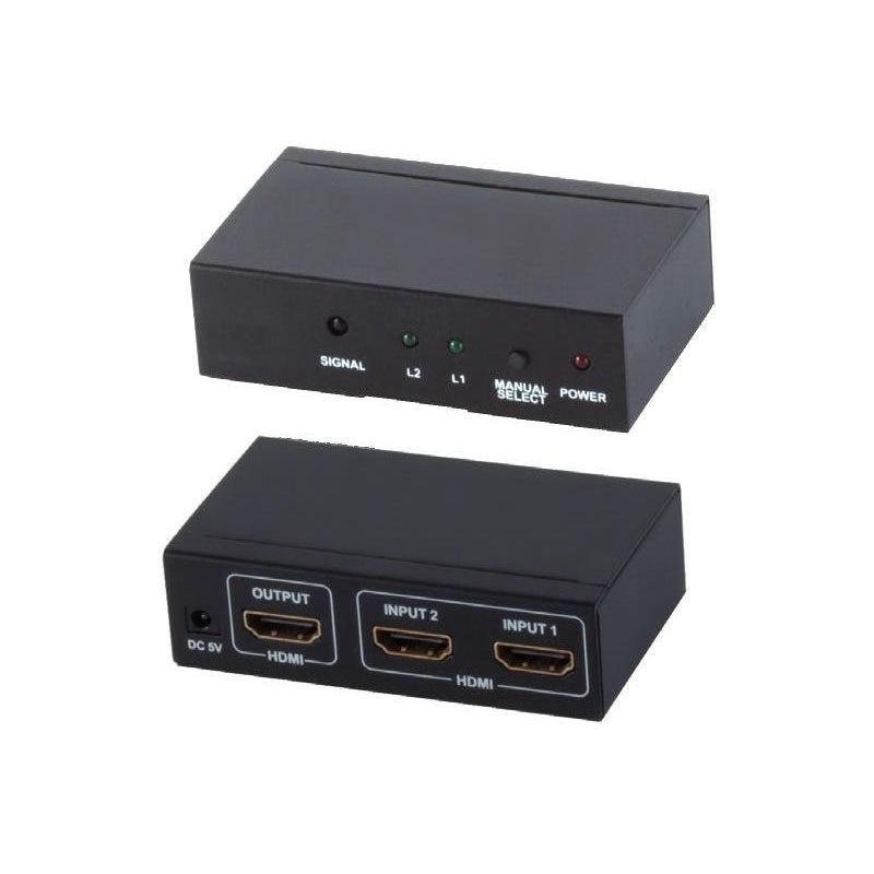 Commutateur HDMI 2x1 avec télécommande (2 en 1 sortie)