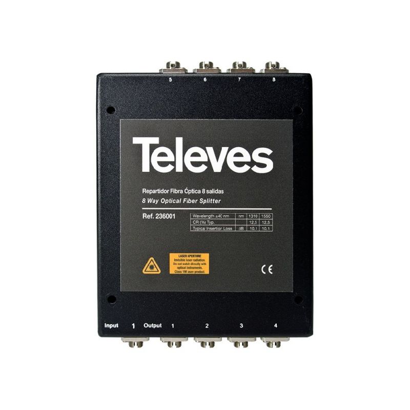 Répartiteur optique 1310/1550nm, FC/PC, 2D 4dB Televes