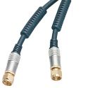 Coaxial cable 2.5m F connector SAT, 24k gold, OFC, Ferrit 80093MHQ