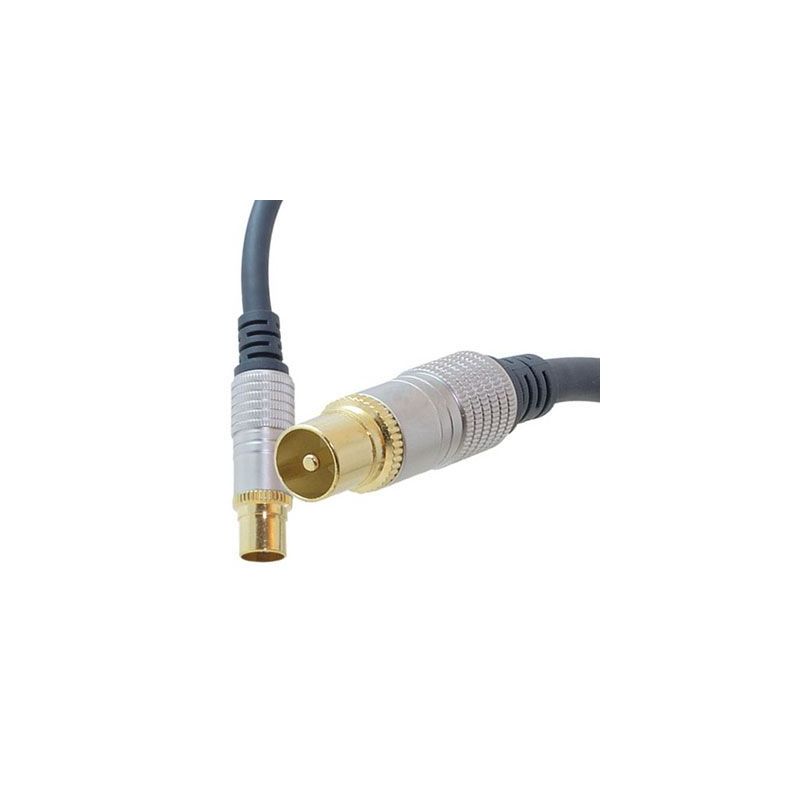 Coaxial cable 2.5m F connector SAT, 24k gold, OFC, Ferrit