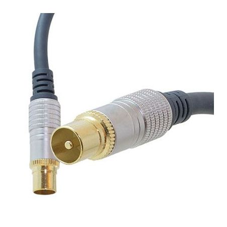 Cable coaxial 2,5m conector F satélite, 24k gold, OFC, Ferrita