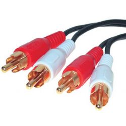 Audio cable 1.5m 2 RCA plugs to 2 RCA plugs