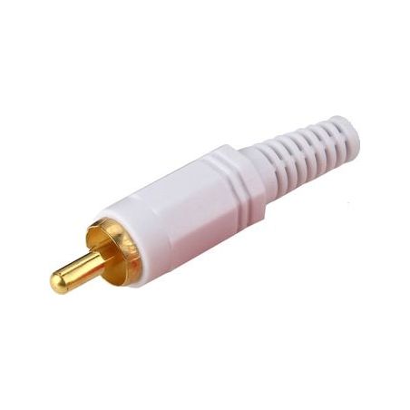 Branco macho RCA plug ouro banhado, para solda ou substituição. AP 51400-WG