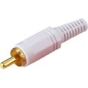 White male RCA plug for soldering or replacement. AP 51400-WG