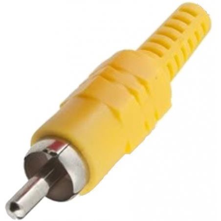Conector RCA macho amarillo chapado en oro, de sustitución o para soldar. AP 51400-YG