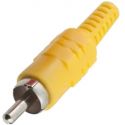 Yellow male RCA plug gold plated, for soldering or replacement. AP 51400-YG