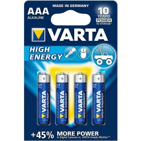 Pilas alcalinas AAA Varta High Energy LR03 1.5V 4pcs