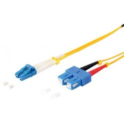 Cable de fibra óptica Duplex LC/SC de 1m amarillo, monomodo 9/125μ