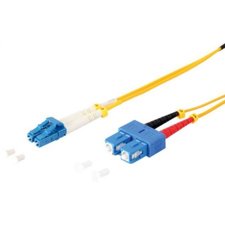 Cable de fibra óptica Duplex LC/SC de 1m amarillo, monomodo 9/125μ