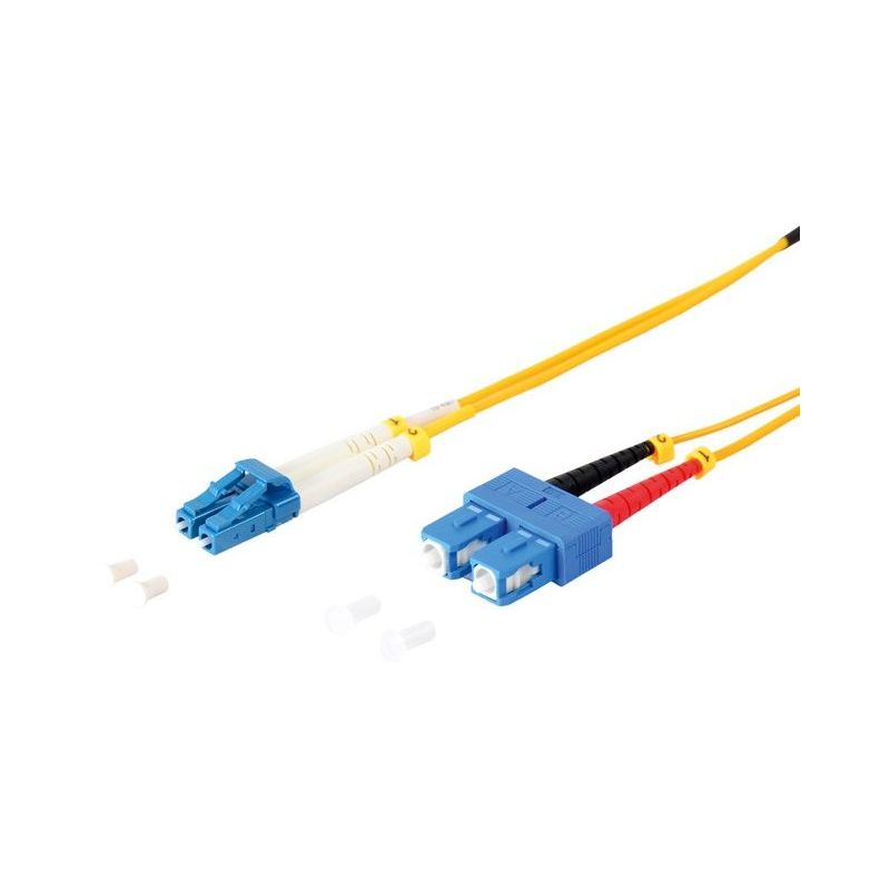 Cable de fibra óptica Duplex LC/SC de 2m amarillo, monomodo 9/125μ