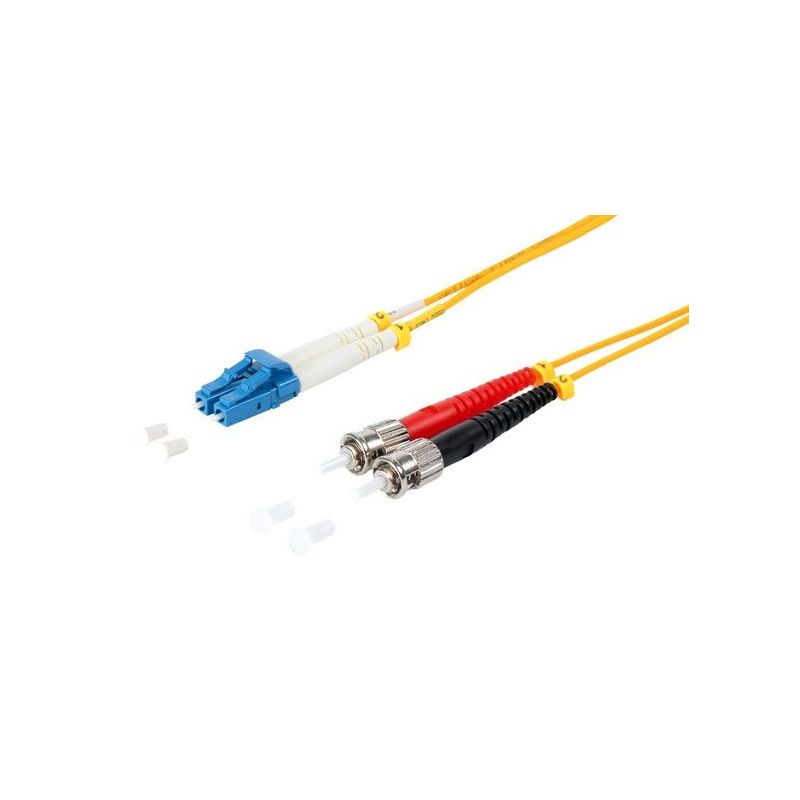 Câble de raccordement fibre optique LC/ST Duplex 1m jaune, 9/125μ Mode unique