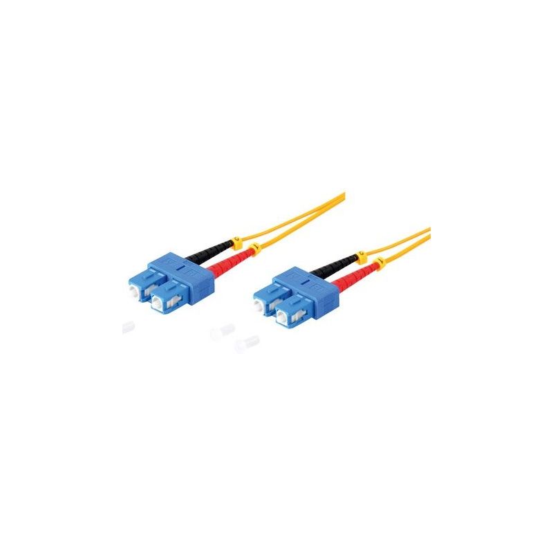 Cable de fibra óptica Duplex SC/SC  de 1m amarillo, monomodo 9/125μ