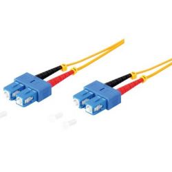Cable de fibra óptica Duplex SC/SC  de 2m amarillo, monomodo 9/125μ