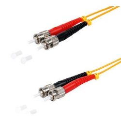 Câble de raccordement fibre optique ST/ST  Duplex 1m jaune, 9/125μ Mode unique