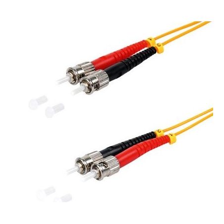 Câble de raccordement fibre optique ST/ST  Duplex 2m jaune, 9/125μ Mode unique