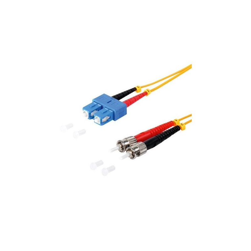 Câble de raccordement fibre optique ST/SC  Duplex 1m jaune, 9/125μ Mode unique