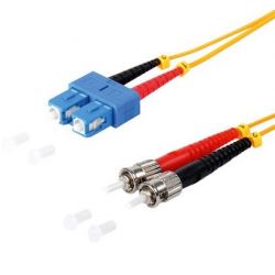 Câble de raccordement fibre optique ST/SC  Duplex 2m jaune, 9/125μ Mode unique