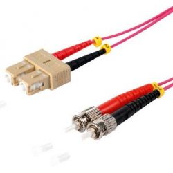 Cable de fibra óptica Duplex SC/ST  de 1m violeta,  50/125μ Multimodo OM4