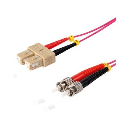 Cable de fibra óptica Duplex SC/ST  de 1m violeta,  50/125μ Multimodo OM4