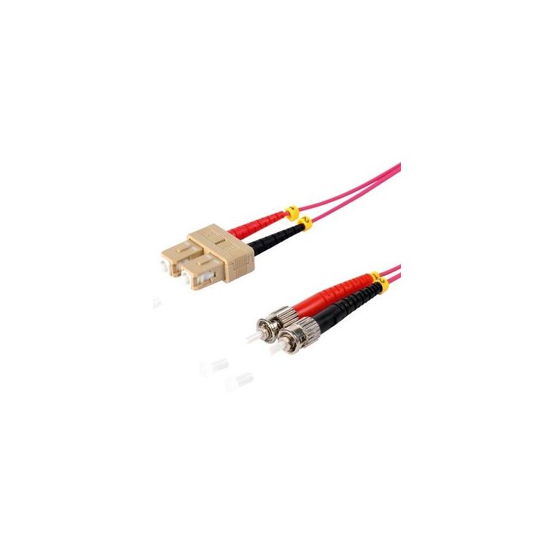 Cable de fibra óptica Duplex SC/ST  de 10m violeta,  50/125μ Multimodo OM4