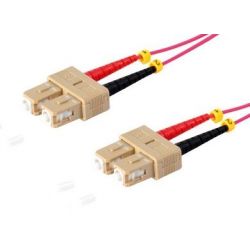 Cable de fibra óptica Duplex SC/SC  de 1m violeta,  50/125μ Multimodo OM4