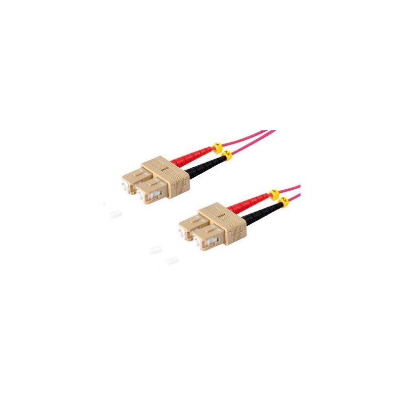 Cable de fibra óptica Duplex SC/SC  de 2m violeta,  50/125μ Multimodo OM4