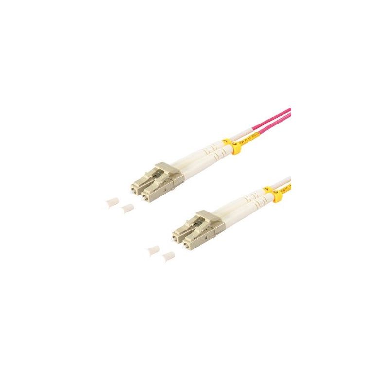 Cable de fibra óptica Duplex LC/LC  de 1m violeta,  50/125μ Multimodo OM4