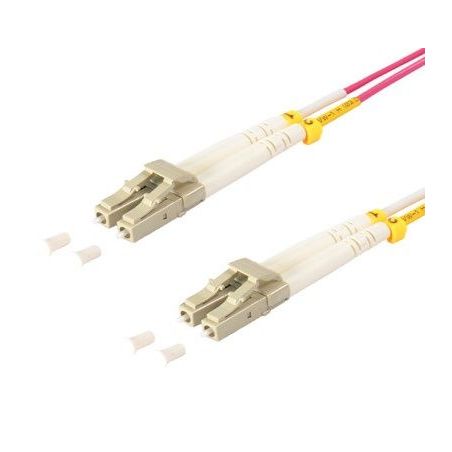 Cable de fibra óptica Duplex LC/LC  de 1m violeta,  50/125μ Multimodo OM4
