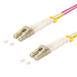 Cable de fibra óptica Duplex LC/LC  de 2m violeta,  50/125μ Multimodo OM4
