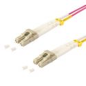Cable de fibra óptica Duplex LC/LC  de 15m violeta,  50/125μ Multimodo OM4