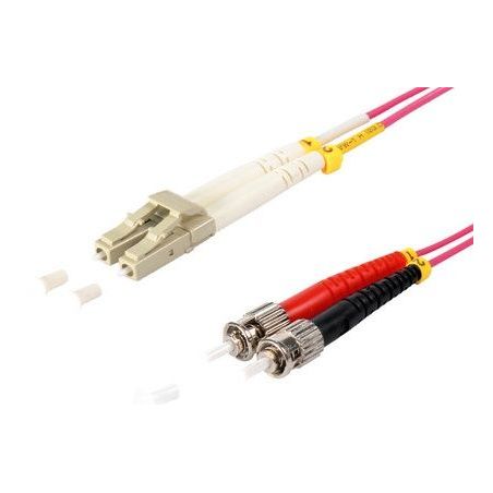 Cable de fibra óptica Duplex LC/ST  de 2m violeta,  50/125μ Multimodo OM4