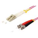 Cable de fibra óptica Duplex LC/ST  de 3m violeta,  50/125μ Multimodo OM4