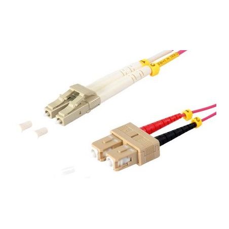 Fiber optic patch cable LC/SC Duplex 3m Violet, 50/125μ Multimode OM4
