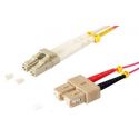 Fiber optic patch cable LC/SC Duplex 15m Violet, 50/125μ Multimode OM4