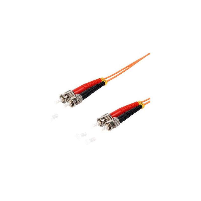 Cable de fibra óptica Duplex ST/ST  de 1m Naranja,  50/125μ Multimodo OM2