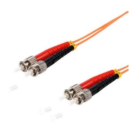Cable de fibra óptica Duplex ST/ST  de 1m Naranja,  50/125μ Multimodo OM2