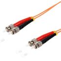Câble de raccordement fibre optique ST/ST  Duplex 5m Orange, 50/125μ Multimode OM2