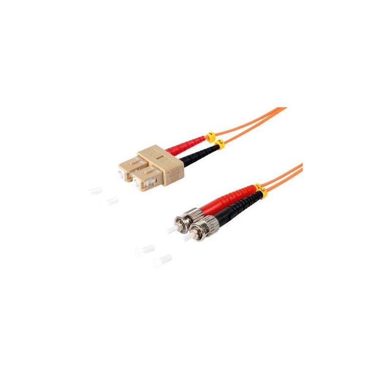 Câble de raccordement fibre optique SC/ST  Duplex 1m Orange, 50/125μ Multimode OM2