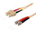 Cable de fibra óptica Duplex SC/ST  de  1m Naranja,  50/125μ Multimodo OM2