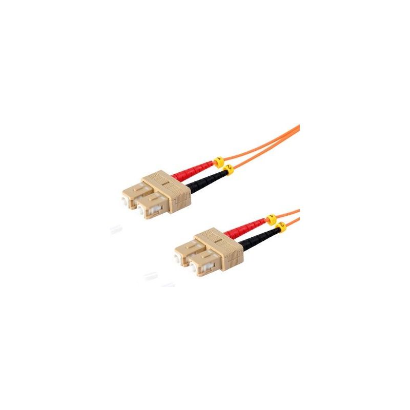 Câble de raccordement fibre optique SC/SC  Duplex 1m Orange, 50/125μ Multimode OM2