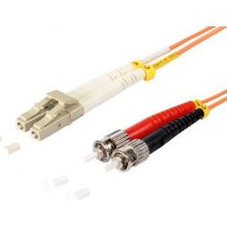 Cable de fibra óptica Duplex  SC/ST de  1m Naranja,  50/125μ Multimodo OM2