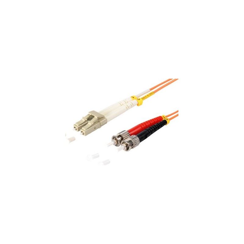 Cable de fibra óptica Duplex  SC/ST de  1m Naranja,  50/125μ Multimodo OM2