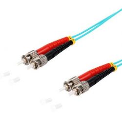 Cable de fibra óptica Duplex  ST/ST de  1m Azul,  50/125μ Multimodo OM3
