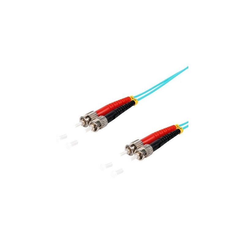 Cable de fibra óptica Duplex  ST/ST de  1m Azul,  50/125μ Multimodo OM3