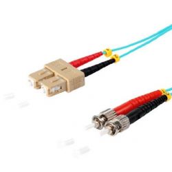 Câble de raccordement fibre optique SC/ST Duplex 1m Bleu, 50/125μ Multimode OM3